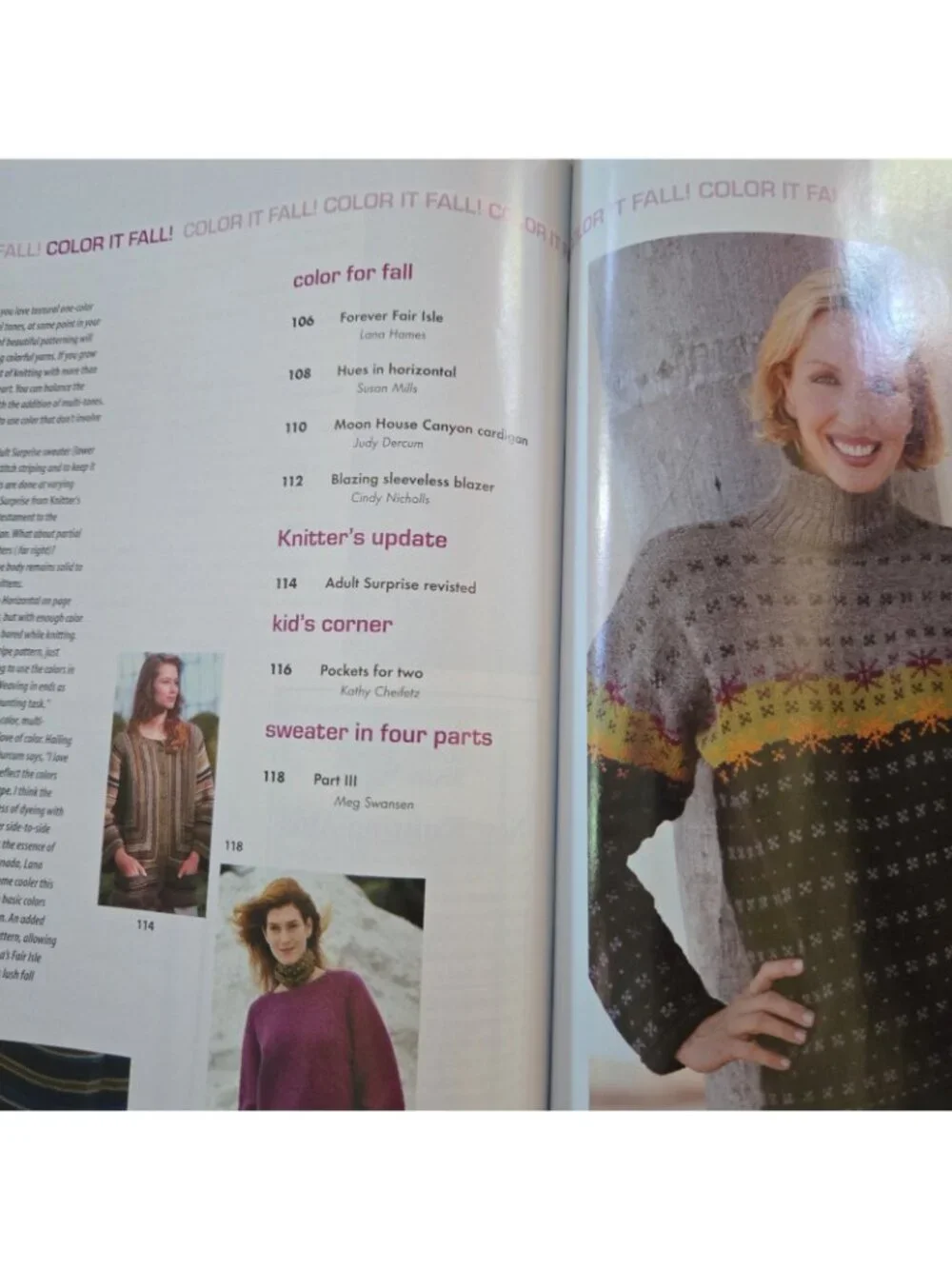 Knitter's Magazine Fall 2000 Number 60 Sweater patterns Adult Surprise Jacket
